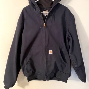 Men’s Heavy Carhartt Thermal Lined Active Jacket with Hood - Navy Blue